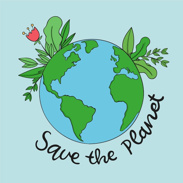 Vector save the planet concept