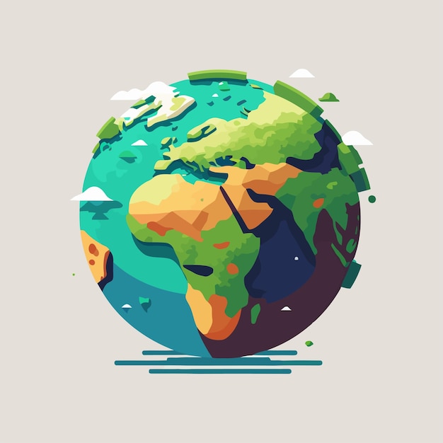 Save planet earth globe Low poly design illustration mother green nature icon