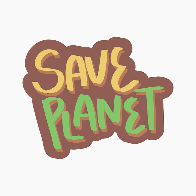 Vector save planet typography