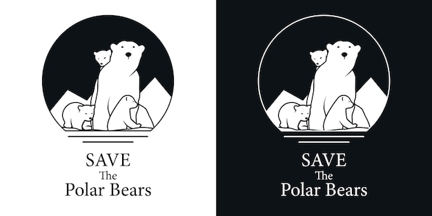 Vettore salva il logo dell'orso polare