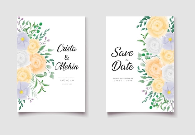 Сохранить дату акварель цветочные свадебные приглашения набор карт