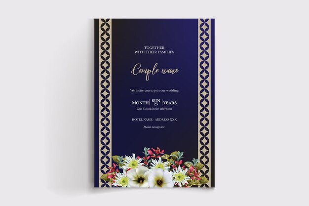 Вектор Сохранить дату свадебные цветочные шаблоны приглашения