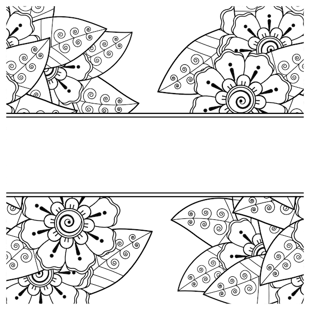 민족 동양 낙서 장식에 멘디 꽃 장식으로 날짜를 저장하십시오