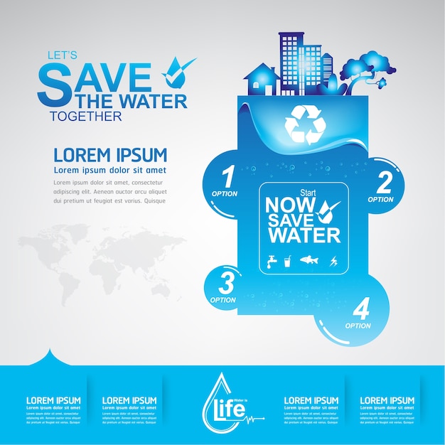 Save The Water Vector Water is leven