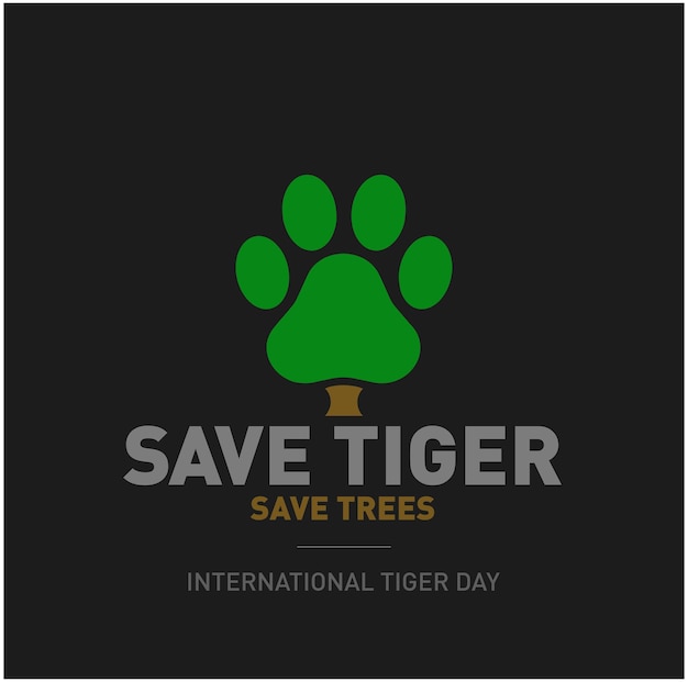 Save tiger logo save tiger save trees logo