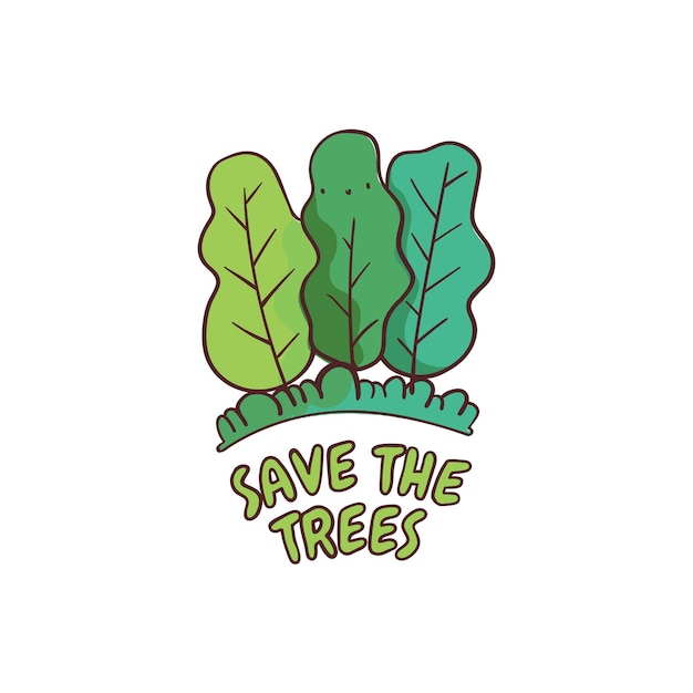 Save the trees Hand drawn vector illustration in doodle style
