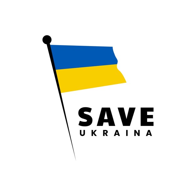 Save ukraine logo design template