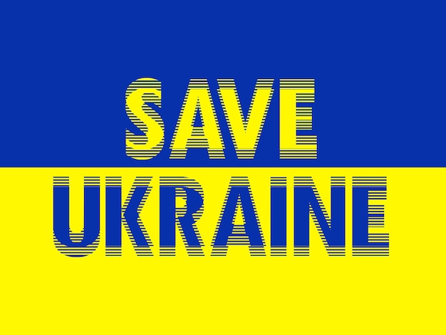 Save ukraine text texture in ukraine flag background