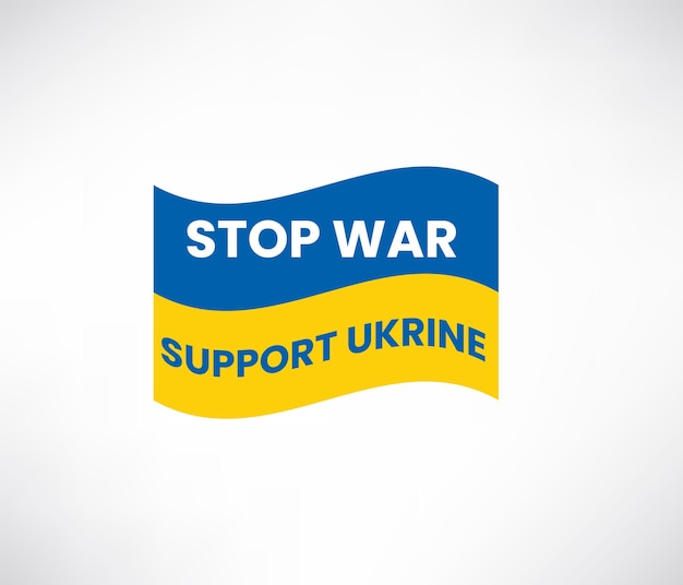 Спасти Украину и вектор украинского флага "Остановить войну" или вектор флага Украины