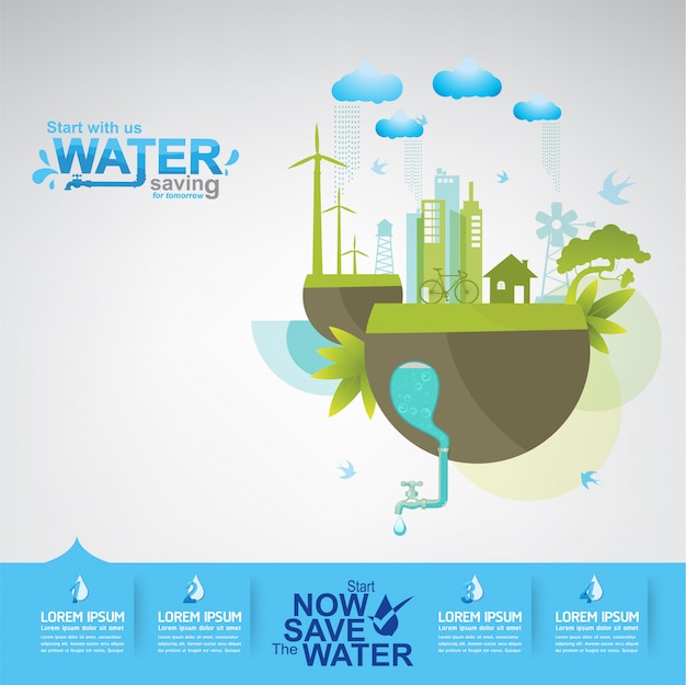 Save the water concept l'acqua è vita