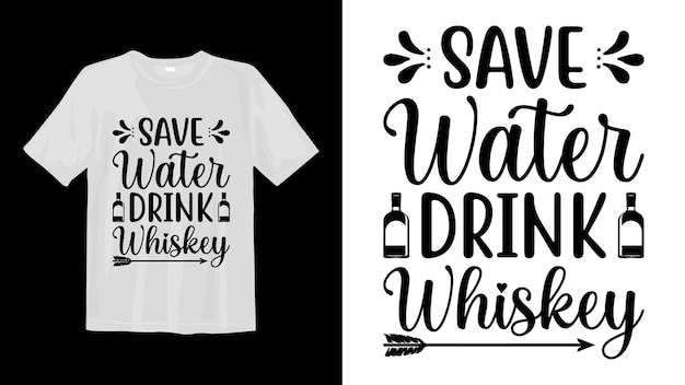 Maglietta svg save-water-drink-whisky