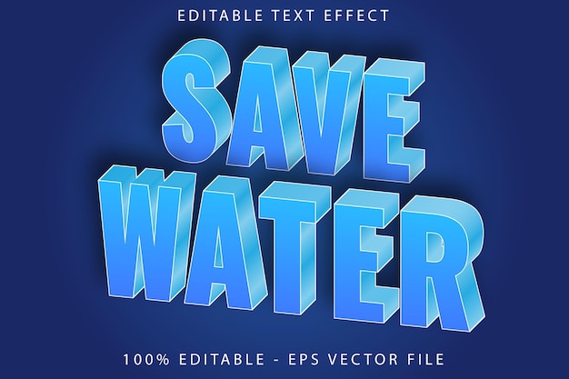 Save Water Editable Text Effect Modern Style