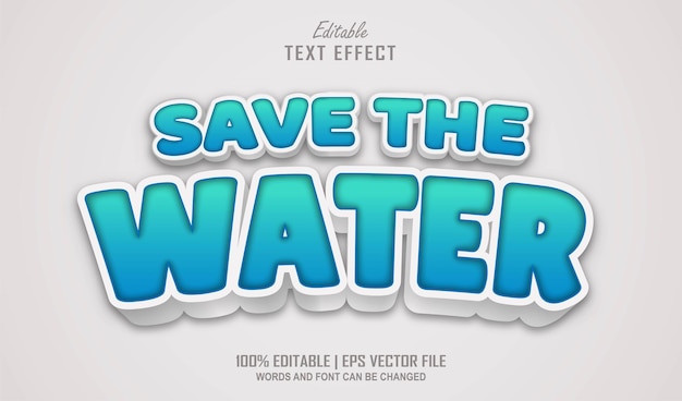 Save The Water Editable Text Effect Style