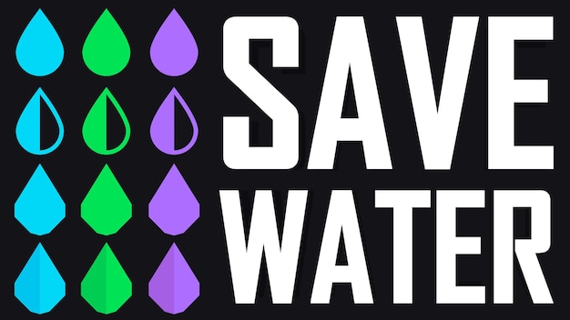 Save water save lives Template graphic design Vector illustration isolated
