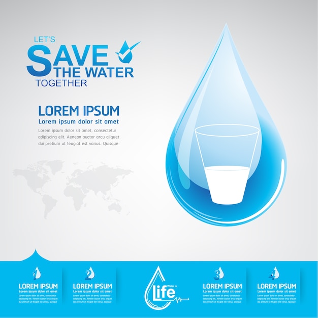 Save The Water Vector