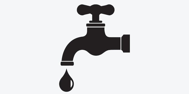 save water - water - tap icon on transparent background.