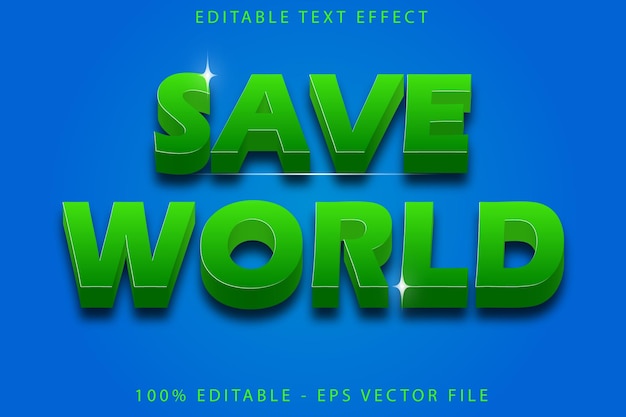 Vector save world editable text effect modern style