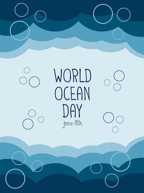 Vettore stendardo sottomarino per la giornata mondiale della salvezza degli oceani