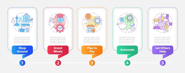 대학 팁 사각형 infographic 템플릿 저장