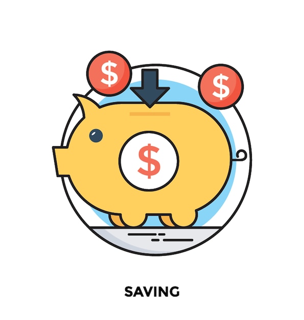 Saving flat vector icon