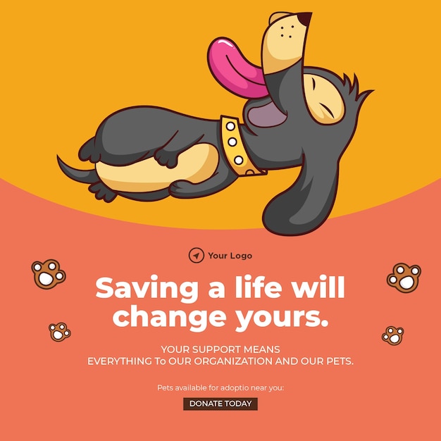 Saving a life will change yours banner design template