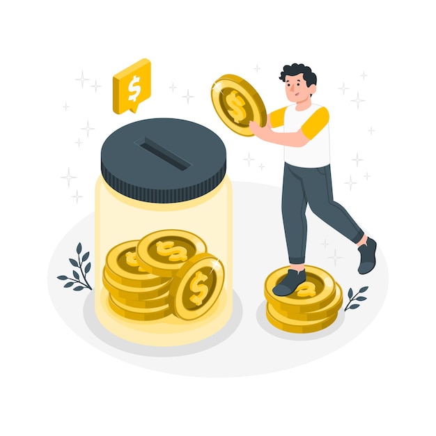 Saving money Flat Illustrations vector