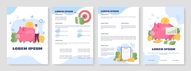 Vector savings plan flat vector brochure template