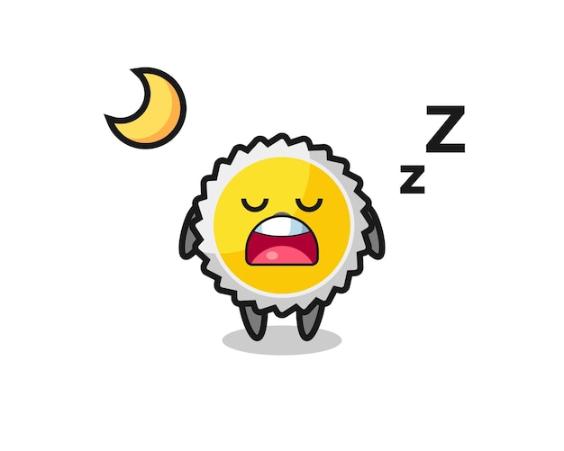 Vector saw blade character illustration sleeping at night