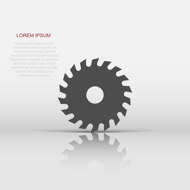 Saw blade icon in flat style Circular machine vector illustration on white isolated background Rotary disc business concept