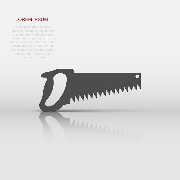 Saw blade icon in flat style Working tools vector illustration on white isolated background Hammer business concept