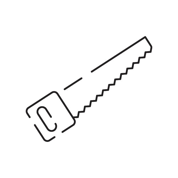 Saw construction and Tools outline icon vector