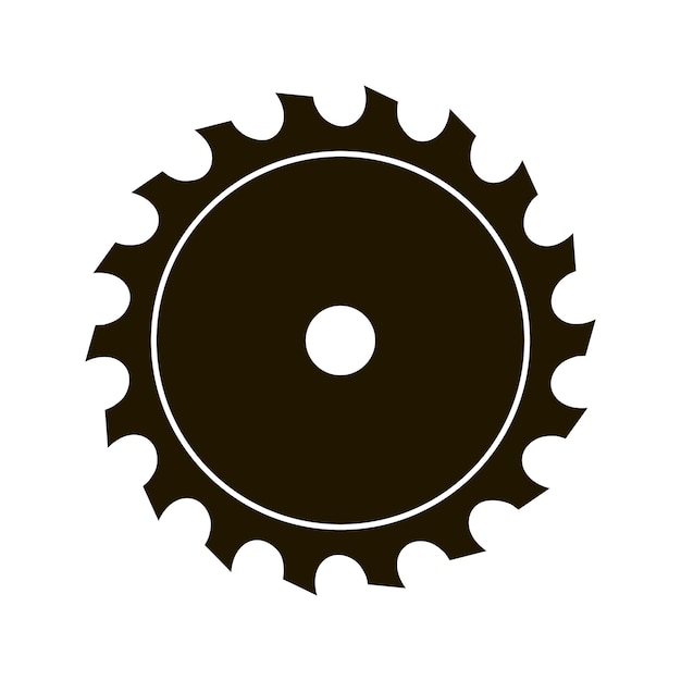 Saw disk vector black color flat style