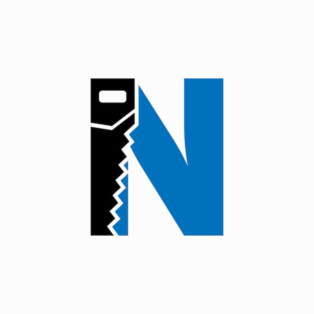 Saw Logo Design On N Letter