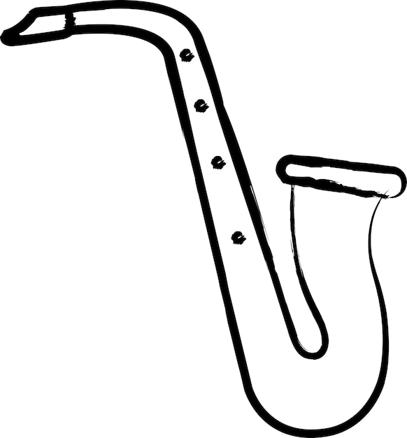 saxofoon handgetekende vectorillustratie