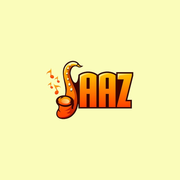 Saxofoon jaaz logo vector