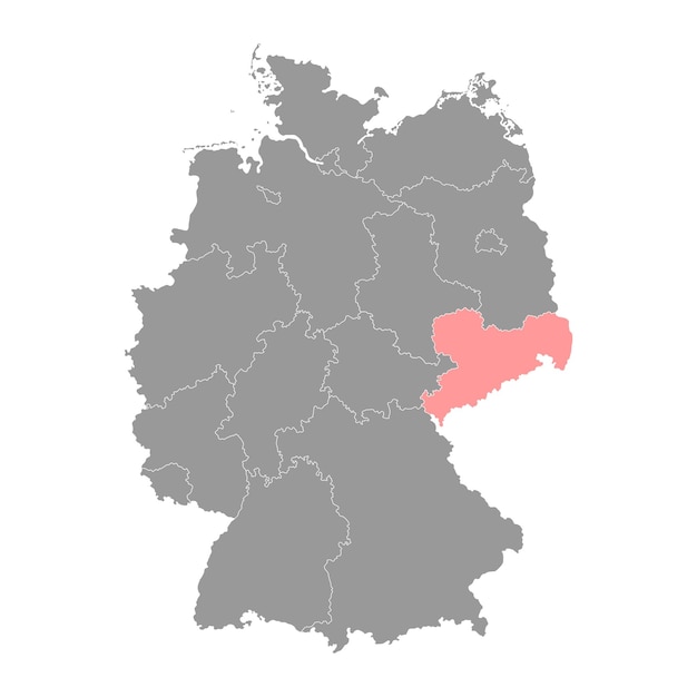 Saxony state map Vector illustration