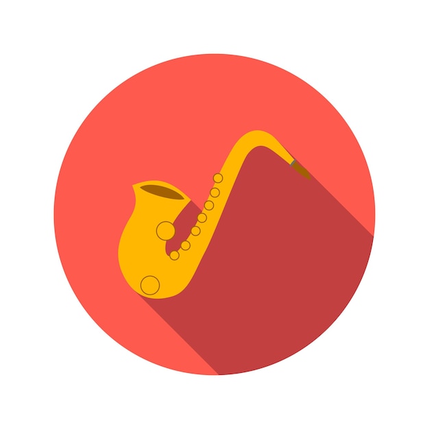 Saxophone flat icon on a white background