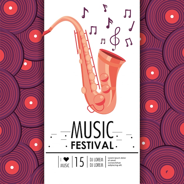 Saxophone instrument to music festival celebration