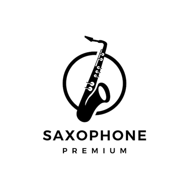 Saxophone logo vector icon illustration