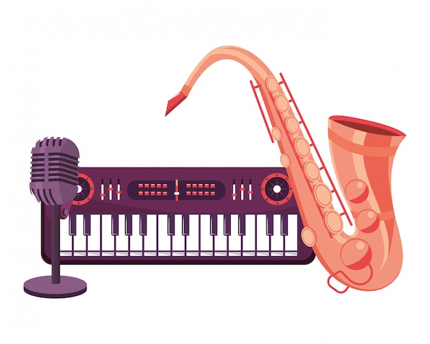 Saxophone and microphone