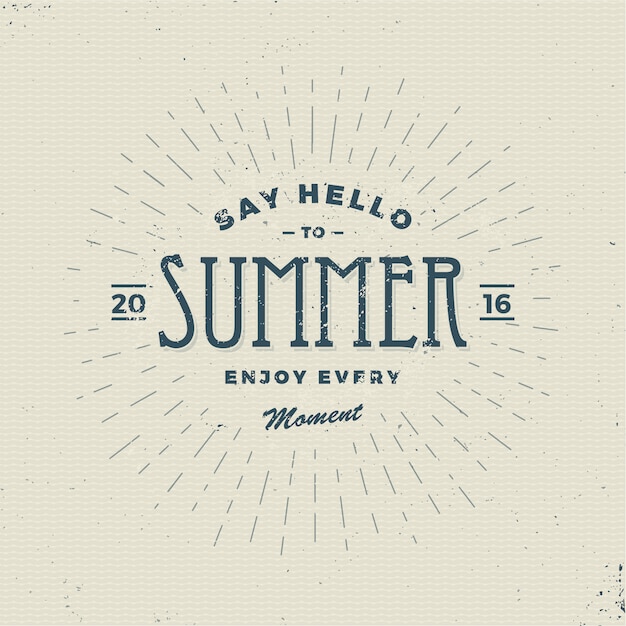 Vector say hello to summer, vintage sign