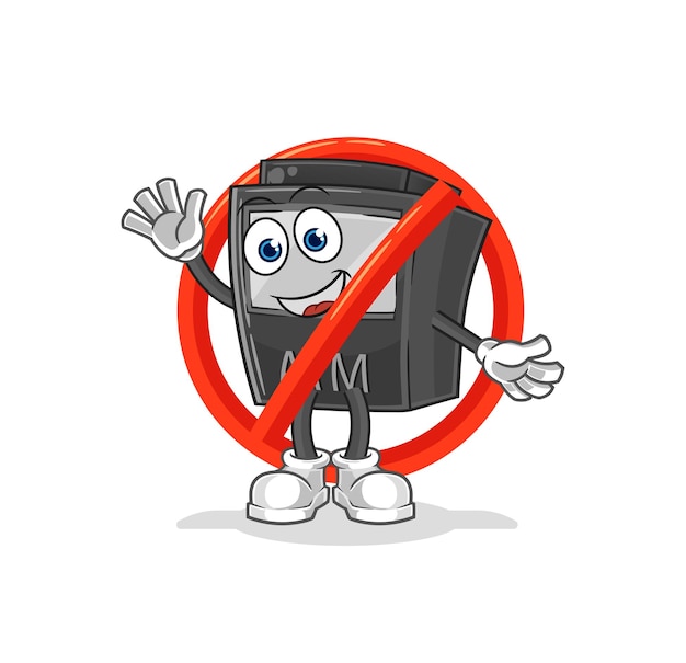 Say no to atm machine mascot cartoon vector