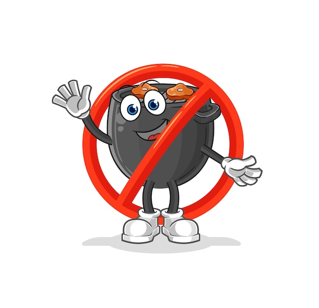 Say no to barbecue mascot cartoon vector