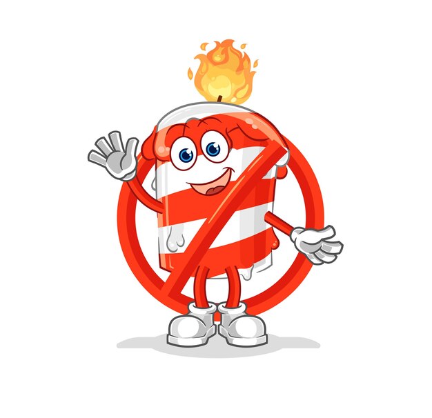 Say no to birthday candle mascot cartoon vector