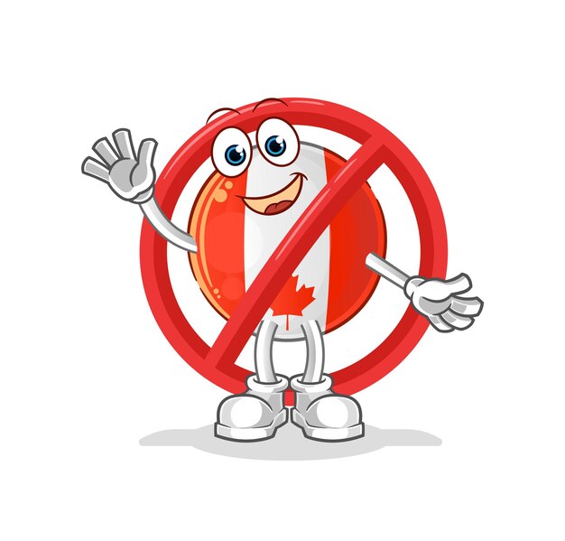 Vector say no to canada flag mascot. cartoon vector