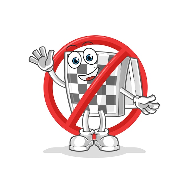 Say no to chessboard mascot. cartoon vector