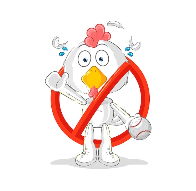 Say no to chicken mascot cartoon vector