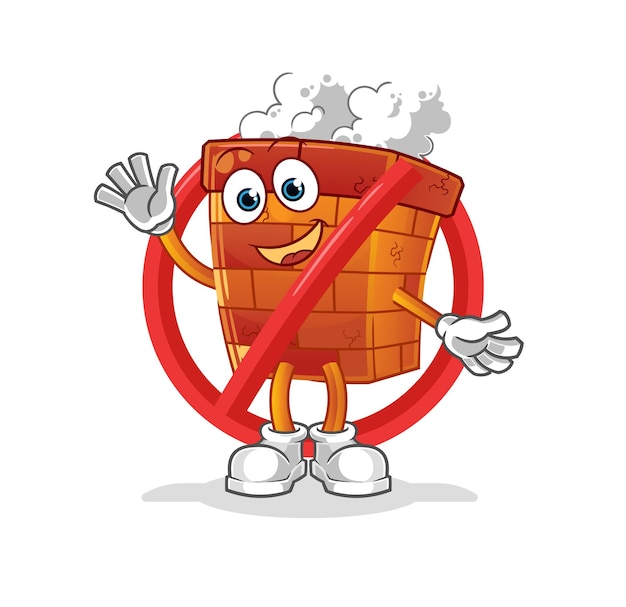 Say no to chimney mascot. cartoon vector