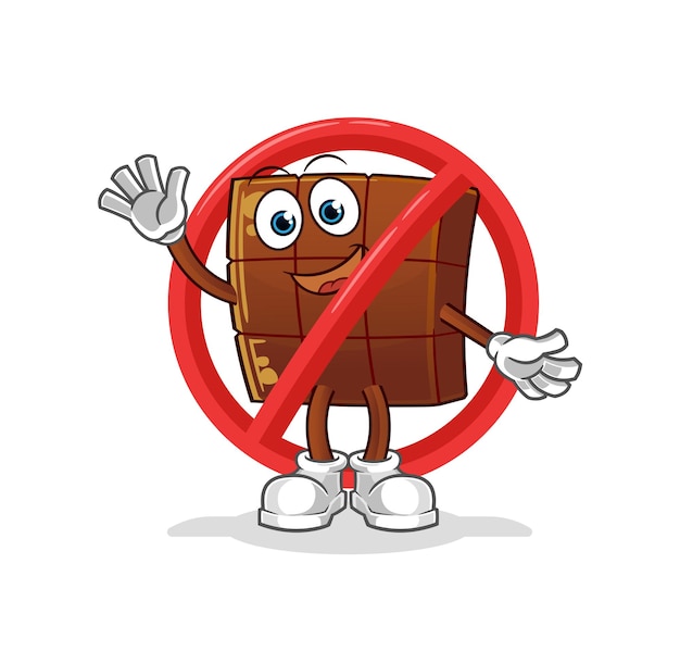 Say no to chocolate bar mascot. cartoon vector