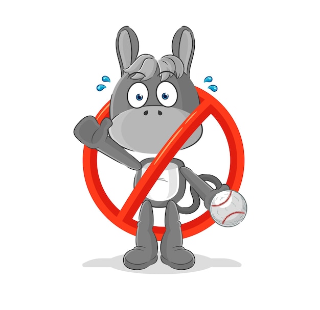 Say no to donkey mascot cartoon vector